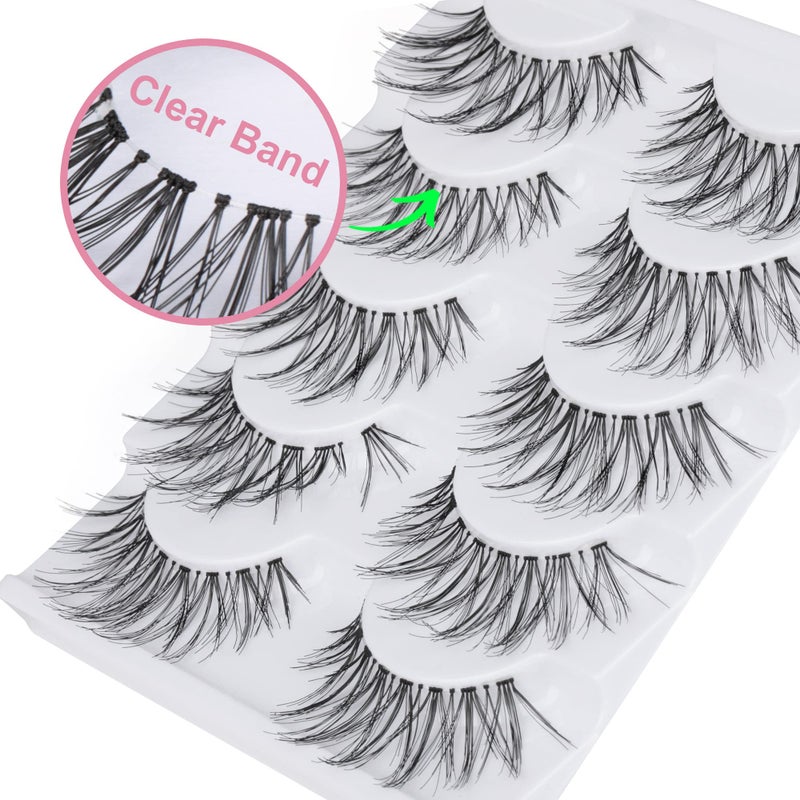 LANFLOWER False Eyelashes Glamour Fake Lashes Reusable Handmade (5 Pairs) - Image 5